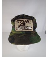 Vintage Stihl Chainsaws K Brand Camo Snapback Trucker Hat Cap Made In USA - £43.09 GBP