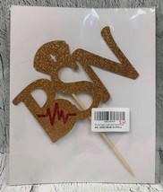 Gold Glitter BSN Cake Topper Congrats Nurse RN Party Decorations - $14.54