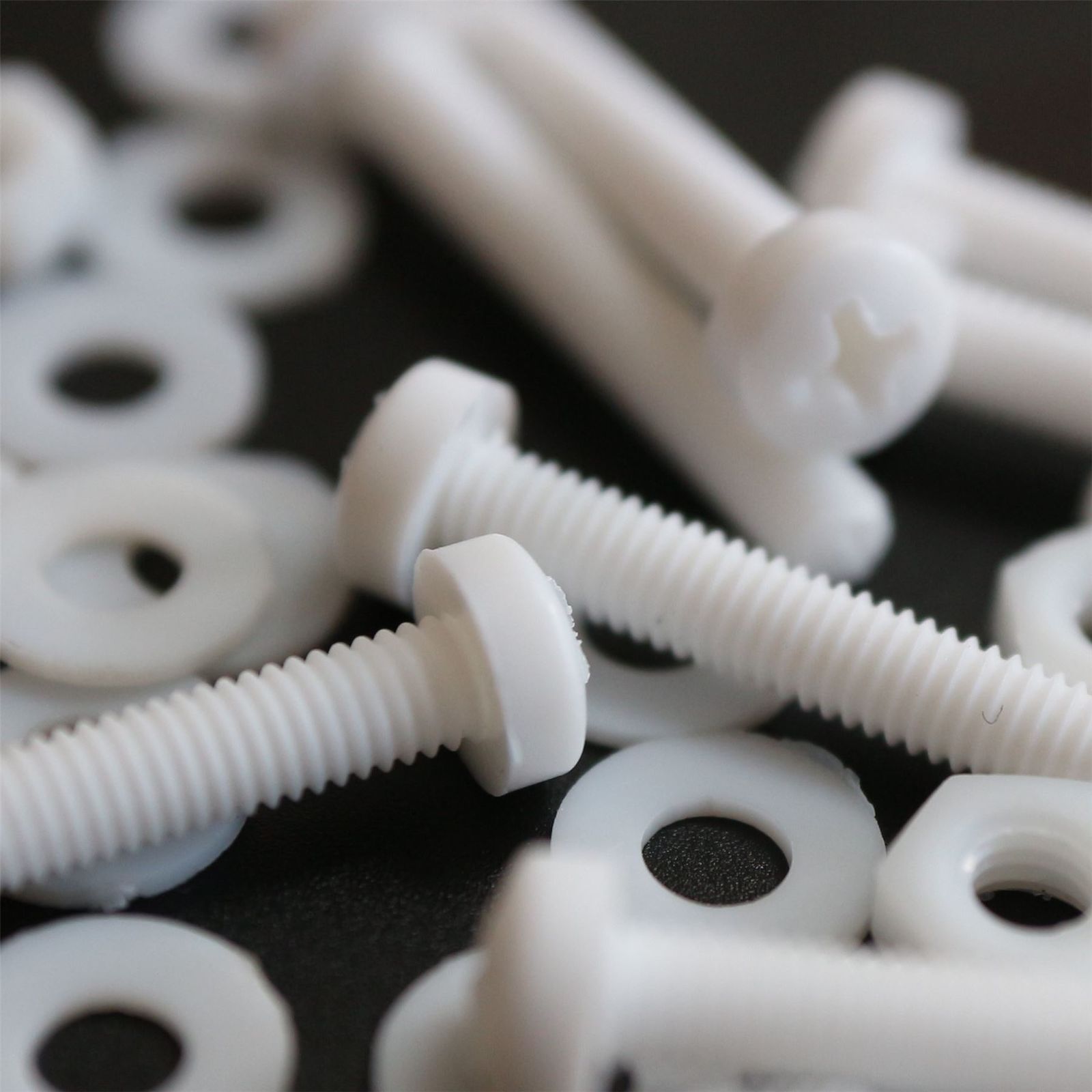 Primary image for 20x White Screws Plastic Nuts & Bolts, Washers, M3 x 20mm, Anti-Corrosion