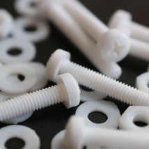 20x White Screws Plastic Nuts & Bolts, Washers, M3 x 20mm, Anti-Corrosion - £11.02 GBP
