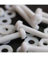 20x White Screws Plastic Nuts &amp; Bolts, Washers, M3 x 20mm, Anti-Corrosion - £10.85 GBP