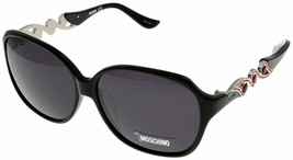 Moschino Sunglasses Women Shiny Black Palladium Rectangular MO592 01 - £59.03 GBP