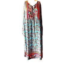Emery Rose Boho Maxi Dress – Multicolor, Long Sleeve, Size Large - $22.77