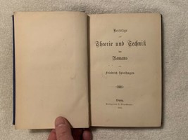 Beiträge zur Theorie und Technik des Romans 1883 German Book about Novel writing - £19.63 GBP