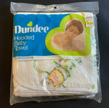 Vintage Dundee Hooded Baby Towel 30&quot; x 36&quot; USA Made Terrycloth Bears Flo... - $49.99