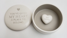 Hallmark Ceramic Trinket Box &quot;You&#39;ve Given My Heart a Place to Belong&quot; V... - £19.42 GBP