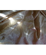 BIG LEAFY LEAVES FABRIC SALE Glossy Beige Cotton Polyester Satin Premium... - $35.00