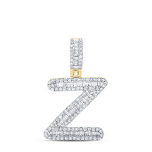 10K YELLOW GOLD BAGUETTE DIAMOND Z INITIAL LETTER PENDANT 1/2 CTTW - £387.62 GBP