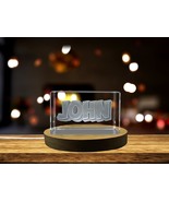 LED Base included | John - Names Art 3D Engraved Crystal - €22,24 EUR+