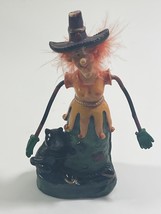 Metal Arms Diva Witch w/ Black Cat Figurine 6 Inches Tall Halloween - $8.90