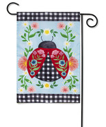 Patterned Ladybug Applique Garden Flag-2 Sided Message,12.5&quot; x 18&quot; - $24.00