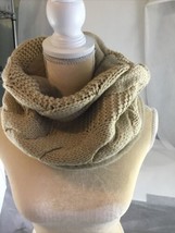 Concierge Reversible Knit Fur Beige Camel Neck Warmer Ski Fashion Infinity Scarf - £13.37 GBP