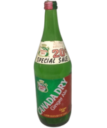 Canada Dry Ginger Ale Bottle Pop Soda Green Glass 33.8 Liter Foil Label ... - £15.46 GBP