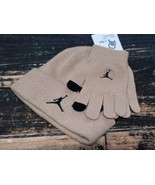 Jordan 2-Piece Beanie Hat/Gloves Beige Brown Jumpman Winter Gear Kid Boy... - £23.88 GBP
