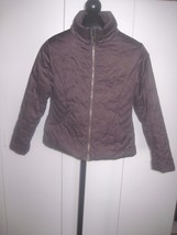 NEYELLE LADIES LIGHTWEIGHT BROWN QUILTED PUFFY JACKET-S-GENTLY USED-CUTE... - $10.39