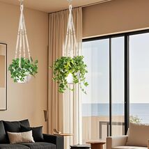 Macrame Plant Hanger Set of 2 with Hooks Boho Hanging Planter 35 Inch - $20.40