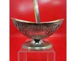 Vintage Silver-Plated Bowl W/Swing Handle Ornate Floral Embossed Footed ... - $49.97