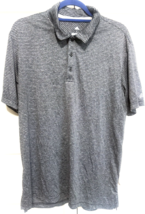 Adidas Golf L Gray &amp; Black Striped Mens Polo Shirt - $14.85