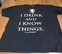 Game Of Thrones I DRINK AND I KNOW THINGS LANNISTER T-Shirt XL Official - £7.90 GBP