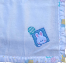 Bundles Sterncraft Baby Blanket Bunny White Fleece USA Pastel sz 50x38 Vintage - $15.14