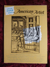 AMERICAN ARTIST October 1967 Colored Paper Sculpture Papermaking Henry Morris - £10.17 GBP