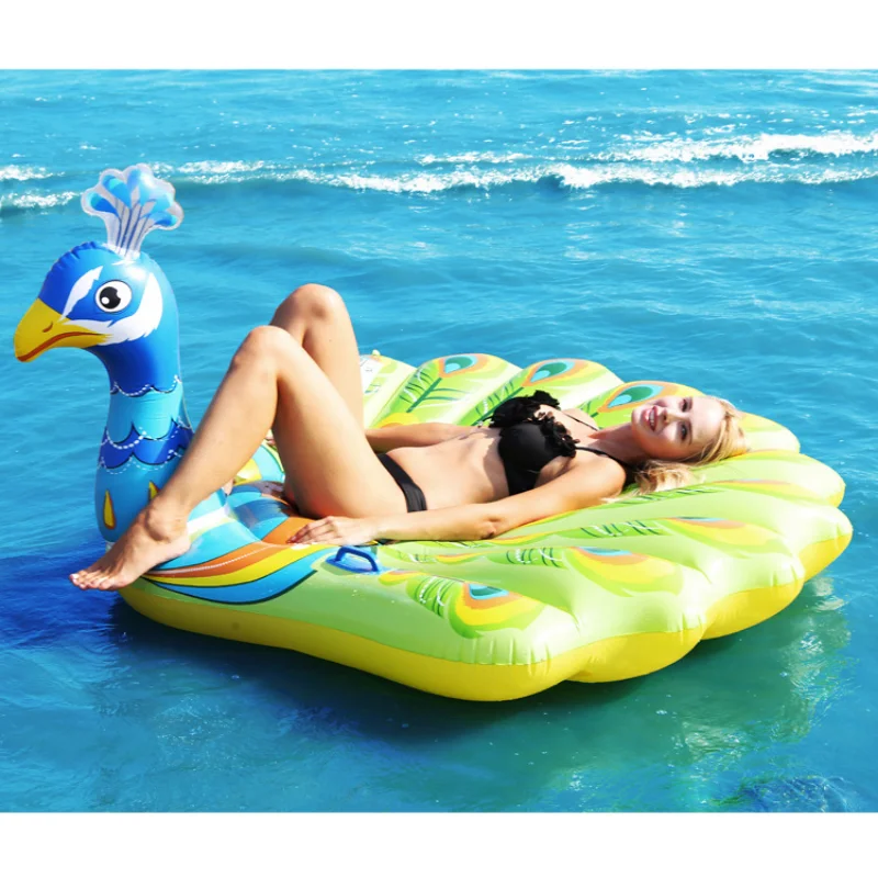 Peacock swim ring swimming inflatable loating row floating bed swimming pool - £62.82 GBP