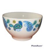 Royal Norfolk Ceramic Bowl Blue Paisley Green Noodle Soup Cereal Greenbrier - $11.85