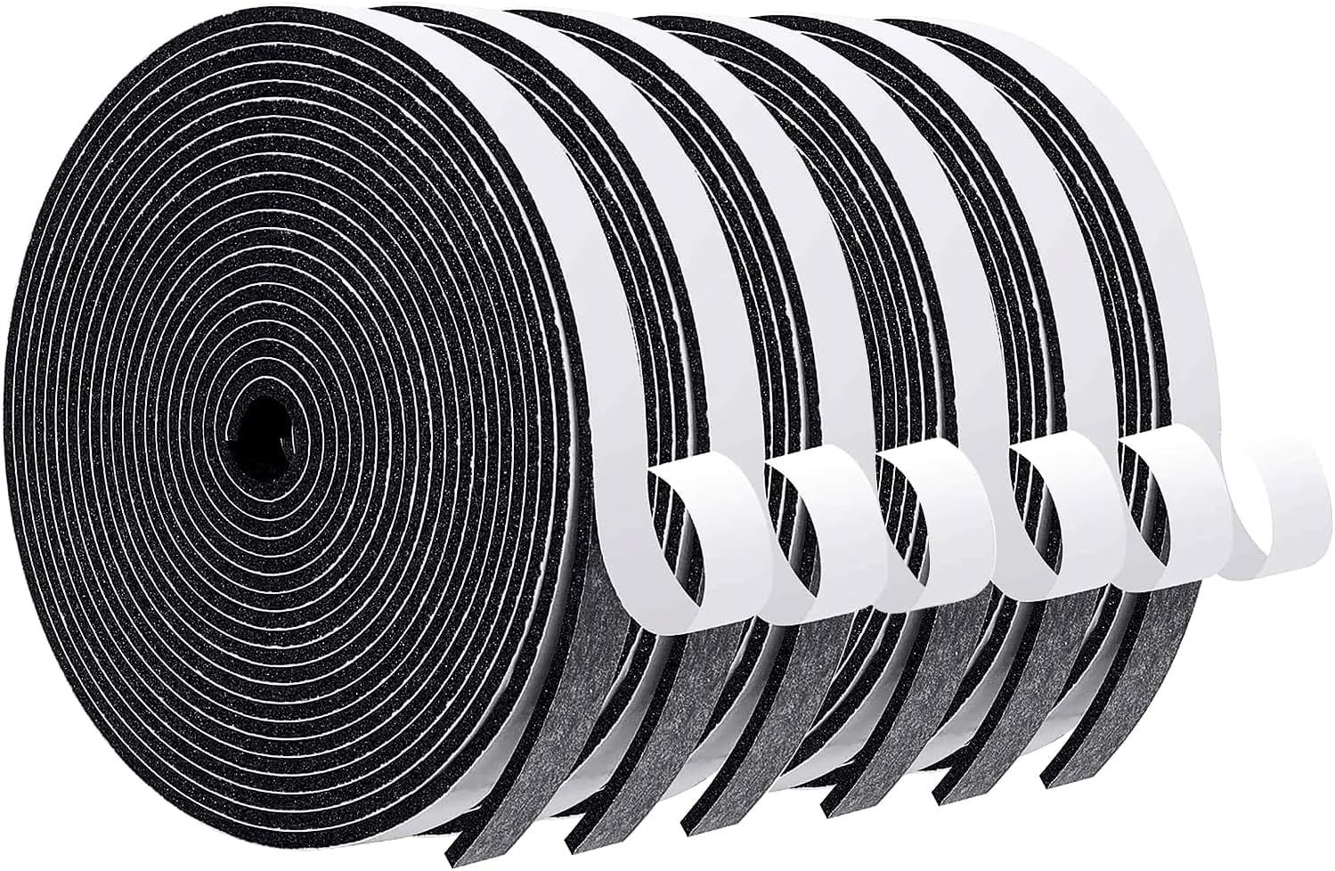 Magzo Weather Stripping Door Seal, 1/2 In W X 1/8 In T X 99 Ft Total, Black - $30.99