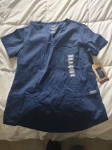Cherokee Work wear Navy XS Women&#39;s Scrubs Shirt Nursing - £23.16 GBP