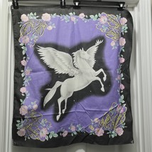 VTG Harley Davidson Black Purple Pegasus Bandana Rag Wall Hanging USA 28... - $445.62 MXN
