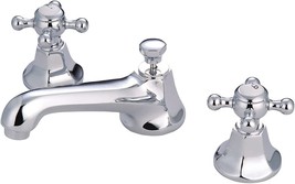 Metropolitan Widespread Lavatory Faucet With Metal Cross, In Polished Chrome - £191.82 GBP