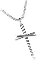 BASEBALL BAT CROSS NECKLACE, BASEBALL BAT NECKLACE FOR MEN, - £55.43 GBP