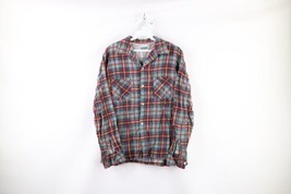 Vtg 50s Streetwear Mens Medium Double Pocket Looped Collar Button Shirt Rayon - £77.83 GBP