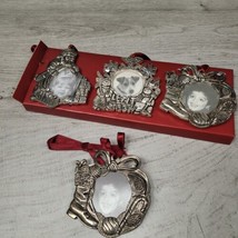 Vintage Gorham Silver Plated Christmas Ornaments Photo Frame 4 Piece NOS... - £7.55 GBP