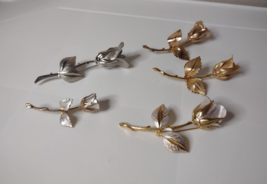 Lot Of 5 Vintage Pretty Flower Brooches - £27.82 GBP