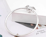 Real 925 Sterling Silver HP Bangle with Snitch Clasp Fit DIY Moments Charms - $28.50+