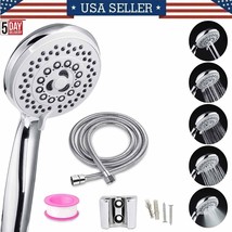 Shower Head High Pressure 5 Settings Spray Handheld Shower Heads With Hose 5Ft - £46.61 GBP