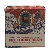 Dr. Squatch Limited Edition FREEDOM FRESH Men’s Natural Soap 5 oz Bar Zero Grit - £14.21 GBP