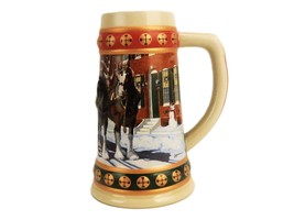 1994 Budweiser Hometown Holiday Stein, Christmas Clydesdales, Ceramarte,... - $14.65