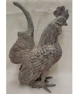 Cast Metal Rooster Rustic Indoor Outdoor Art Decor 11&quot; Barnyard Figure - $58.70 CAD