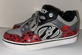Heelys Motion Plus Grey Red Black Skulls Youth Skate Shoes 770995 Size 8 - $24.74
