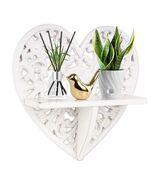 Multipurpose Floating Wall Shelf with Key Hooks Heart-Shaped 12&quot; Vintage... - $377.42 MXN