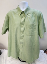 Mens Green ARROW Short Sleeve Dress Shirt 17-17 1/2 •  XL/TG/XG Classic Fit - $11.87