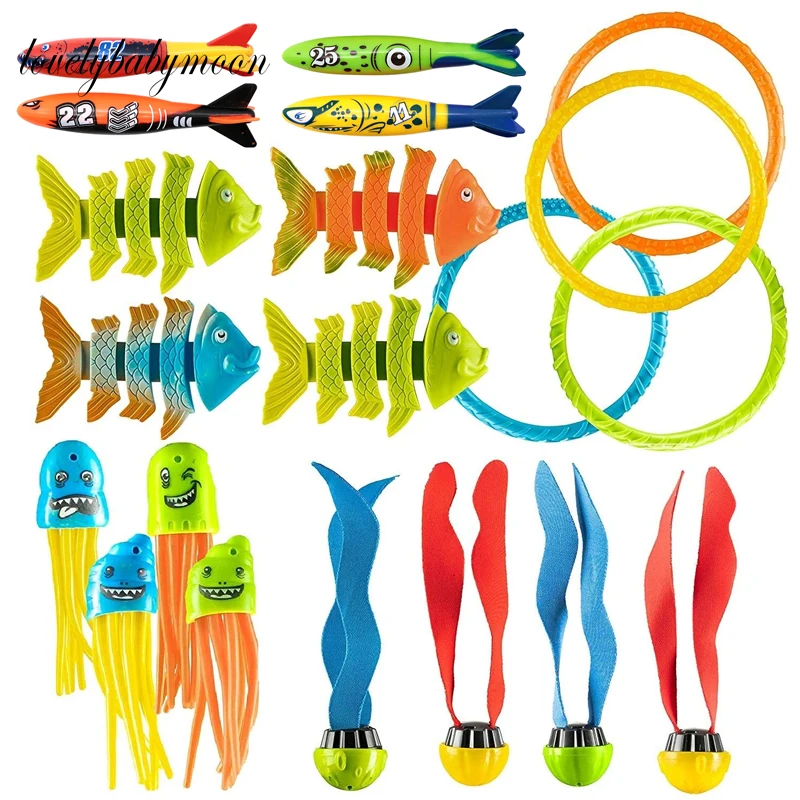20 Piece Diving Toy Set Summer Fun Underwater Sinking Swimming Pool Toy for Kids - £29.20 GBP