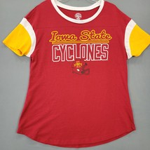 Rivalry Threads Women T-Shirt Size M Red Iowa State Cyclones Yellow Short Sleeve - £12.93 GBP