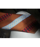 GOLDEN &quot;k&quot; Brand TIE 100% Polyester Copper base color Blue Red Tan Black... - £15.97 GBP