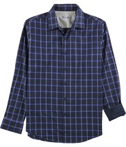Tasso Elba Mens Windowpane Button Up Shirt, Size Small - $21.78