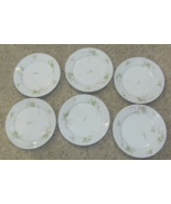 6  Vintage Old Abbey Limoges France Plates White Pink Roses - $33.25