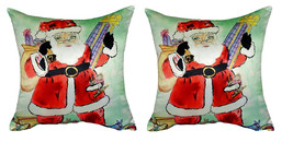 Pair of Betsy Drake Santa No Cord Pillows 18 Inch X 18 Inch - £63.30 GBP