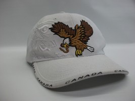 Eagle Worm Canada Hat White Hook Loop Baseball Cap - £12.10 GBP